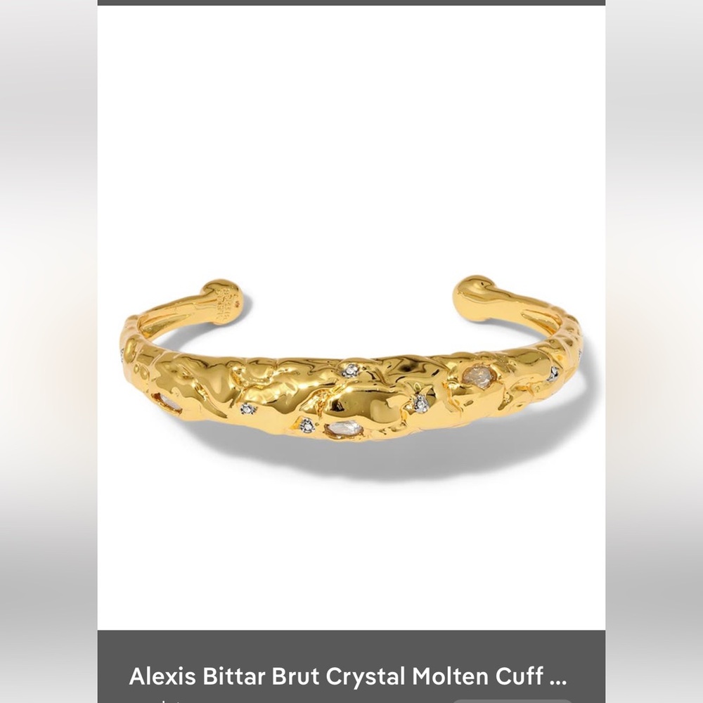 ALEXIS BITTAR • Gold Brut Pavé Crystal Sculptural
Cuff Bracelet - Picture 12 of 12